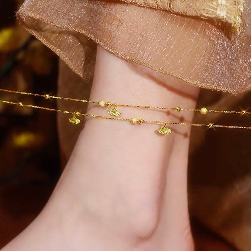 Double Layered Ginkgo Anklet
