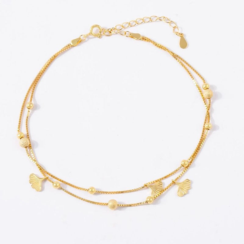 Double Layered Ginkgo Anklet