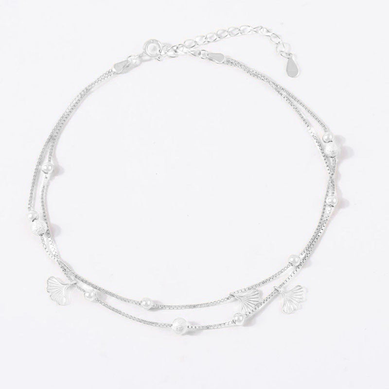 Double Layered Ginkgo Anklet