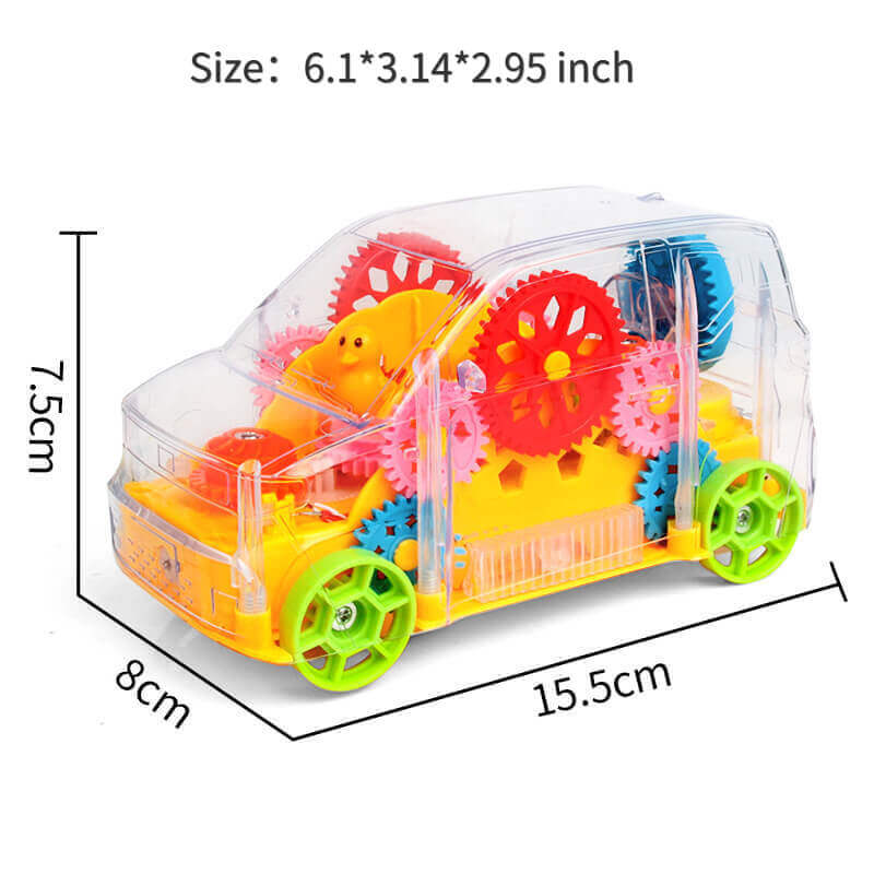 Electric Transparent Gear Train (Need 3 AA batteries)