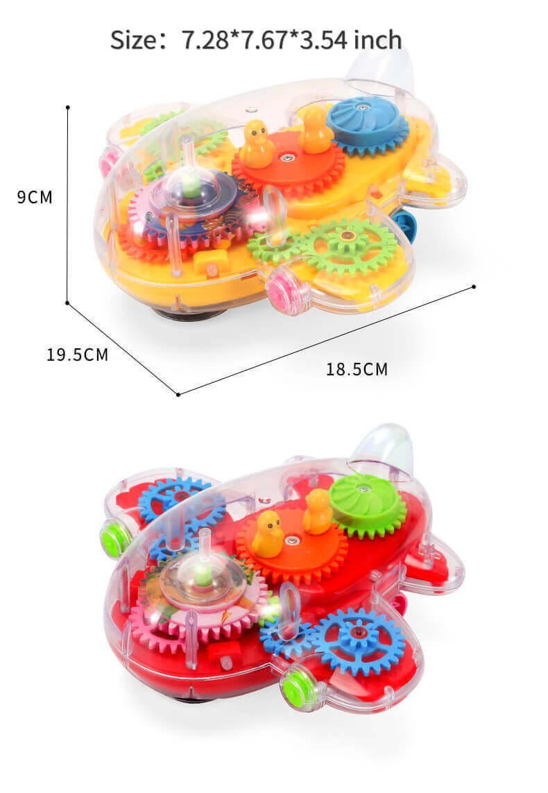 Electric Transparent Gear Train (Need 3 AA batteries)