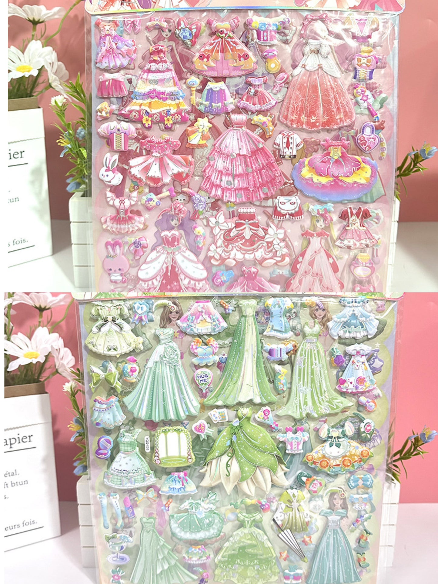 Double-layer 3D Princess Dress Up Stickers-Children's Dress Up Game