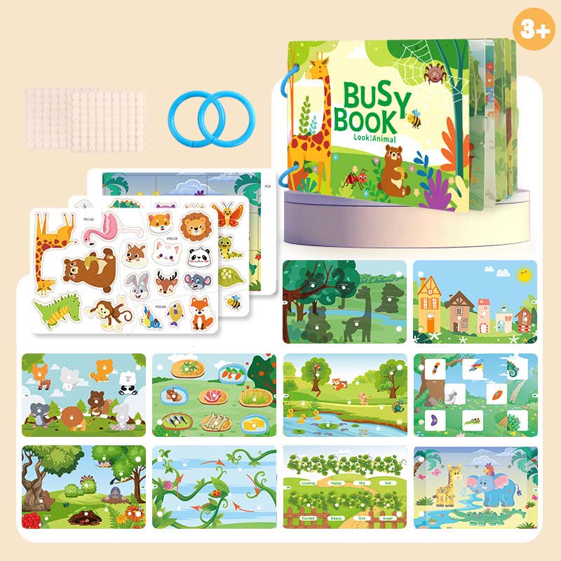 Montessori Busy Book for Toddlers – Sticker Learning Toy
