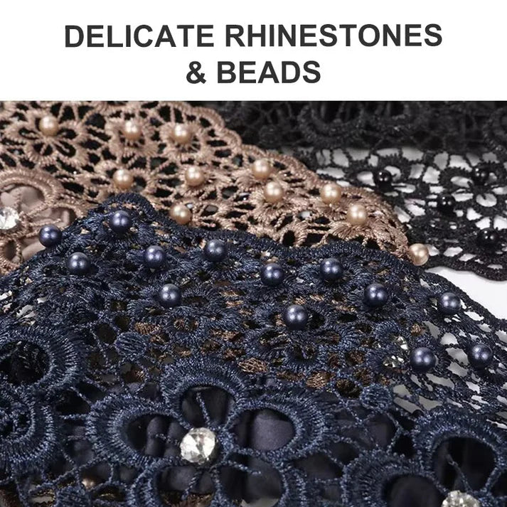 Plum Blossom Hollow Beaded Wide Headband – Elegant & Vintage, Flattering Wide Design for All Face Shapes