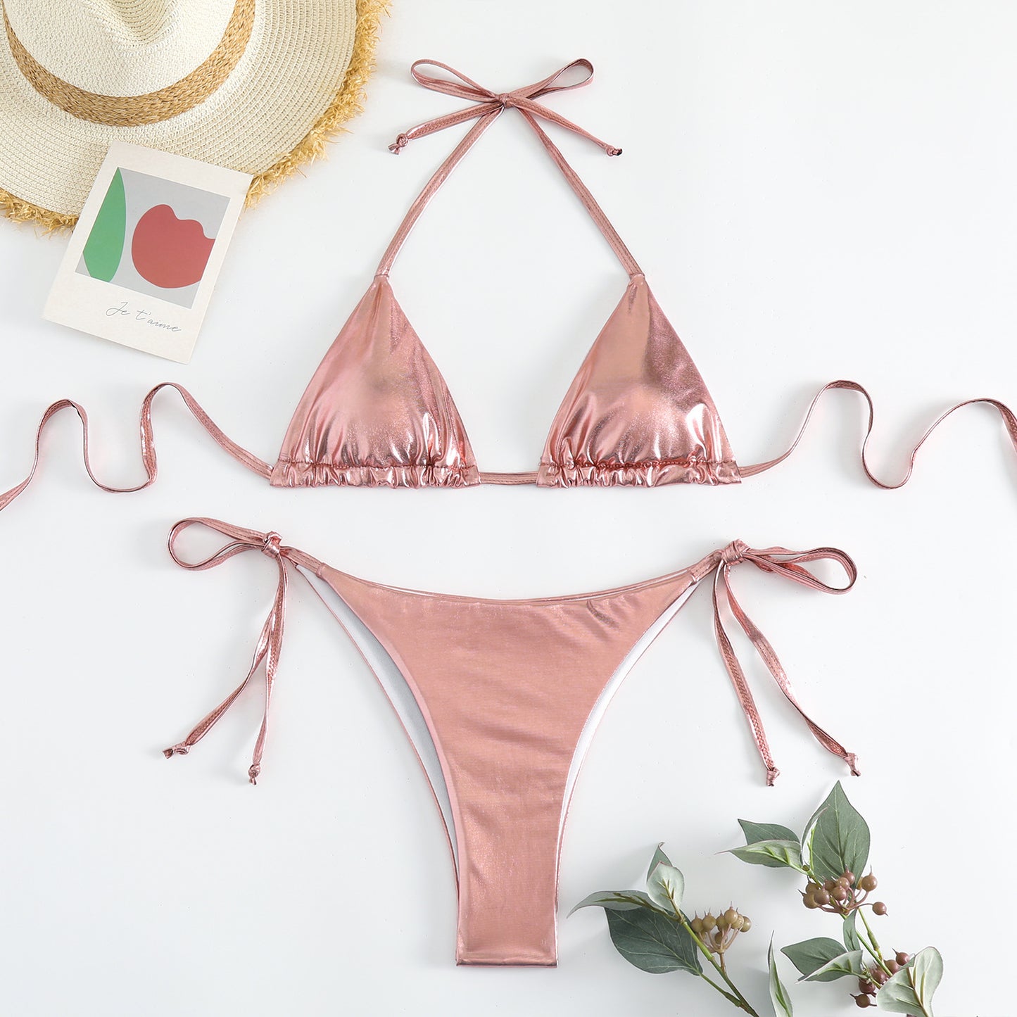 Sexy lace-up bikini swimsuit