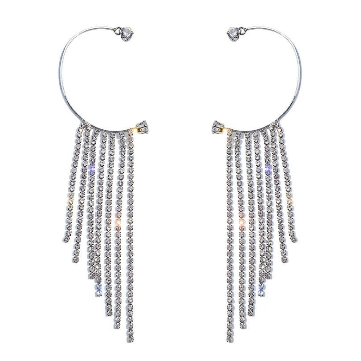 Sparkling Diamond Tassel Earrings