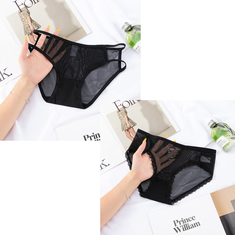 Sexy Lace Sheer Mesh Hollow-Out Panties for Women