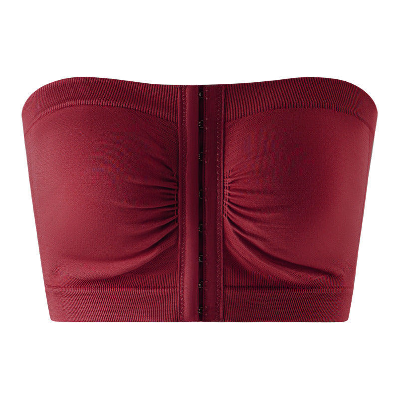 Plus Size Strapless Front Buckle Breathable Bra