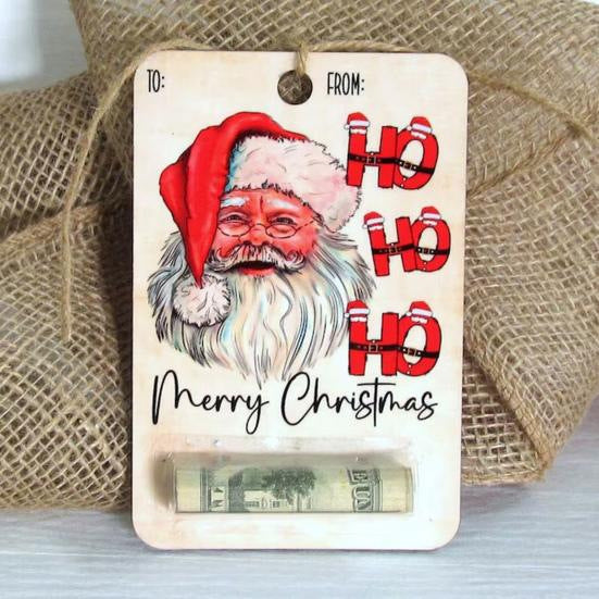Handcrafted Wooden Christmas Money Clip Gift Ornament