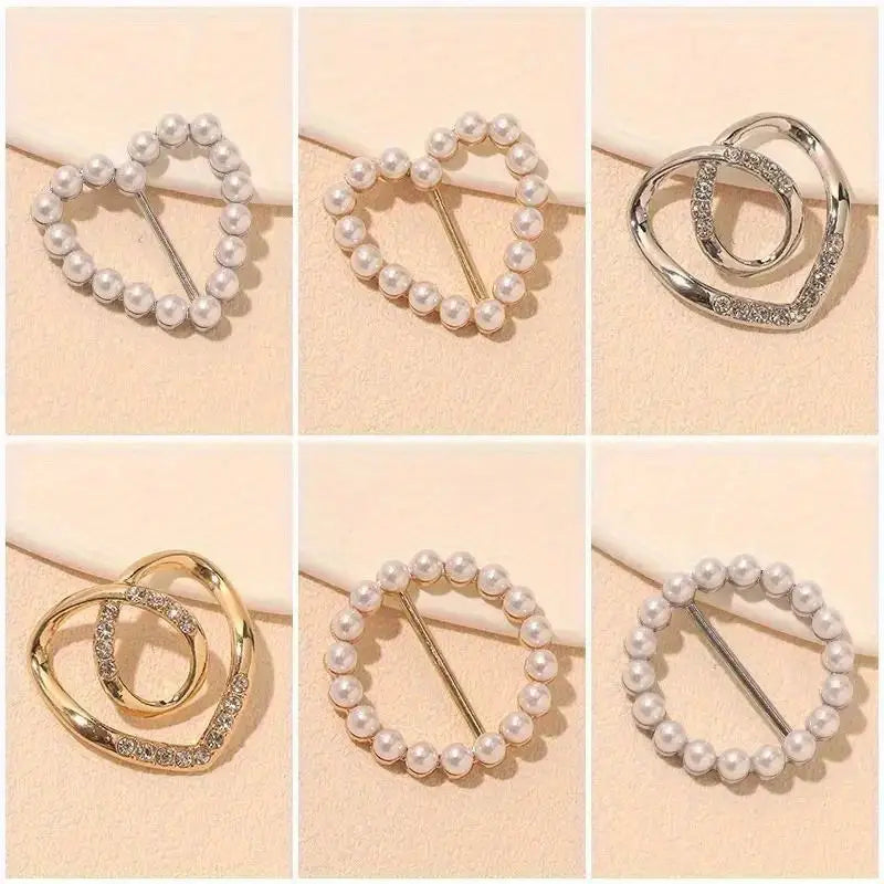 6pcs Sparkling Rhinestone Hollow T-Shirt Clips