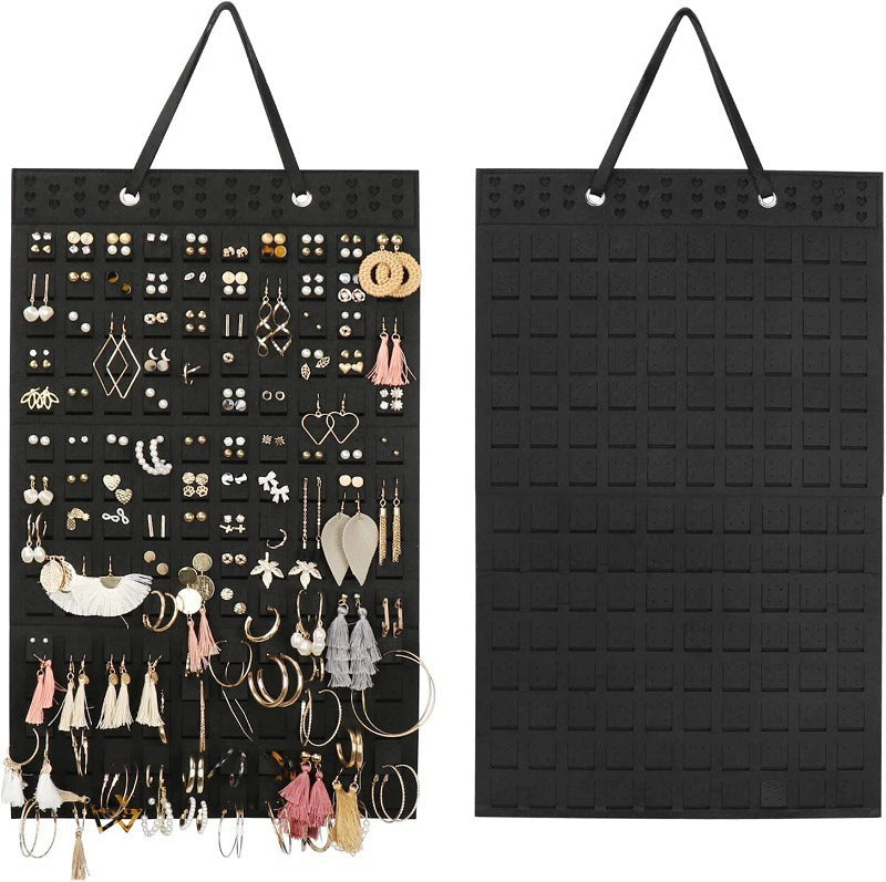Felt Earring Organizer Pouch - Wall-Mounted Jewelry Storage Bag