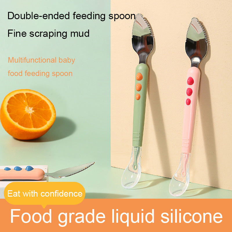 2-in-1 Baby Fruit Spoon – Double-Headed Scraper for Easy Feeding