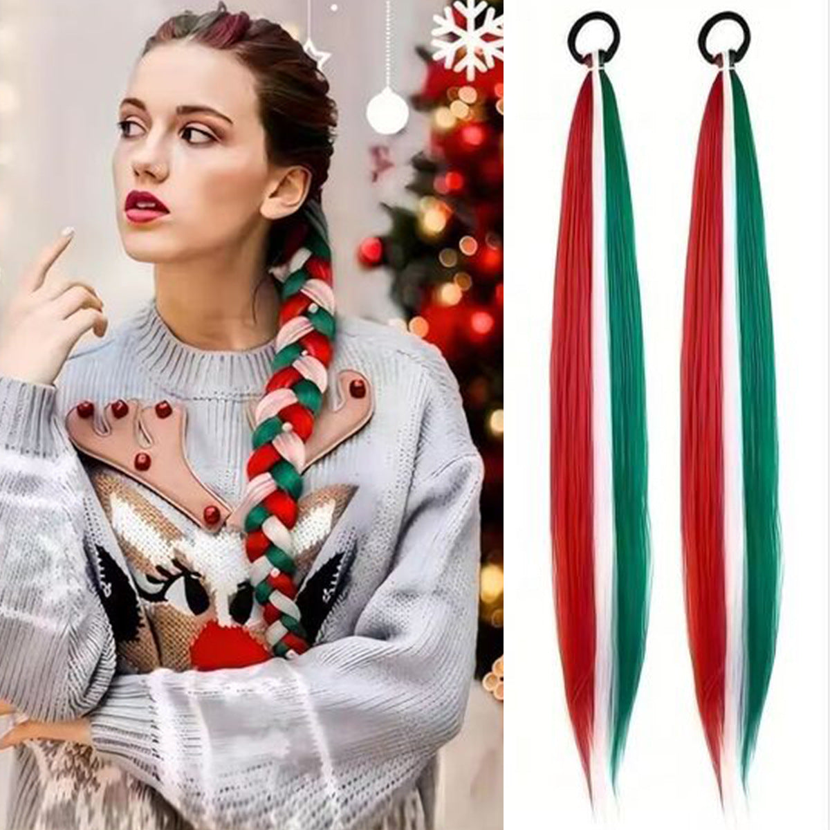 2pcs Ombre Jumbo Braiding Ponytail Extensions, 26-Inch Synthetic High Temperature Fiber Hair