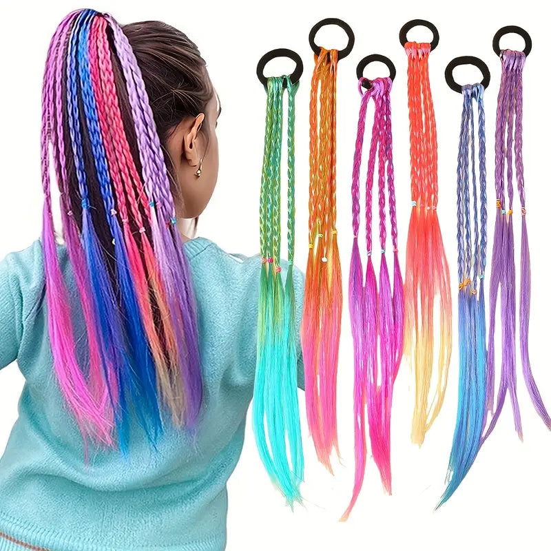 6pcs Colorful Braided Wig Hair Accessories Set