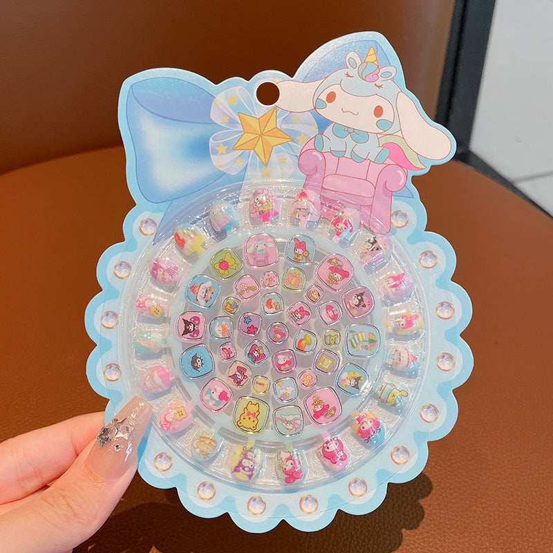 Cute Kids Nail Stickers Waterproof Non-Toxic Cartoon Nail Art Decals for Girls | Sanrio Style