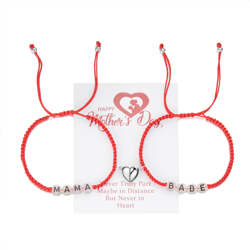 Fashion heart - shaped luminous magnetic buckle bracelet set
