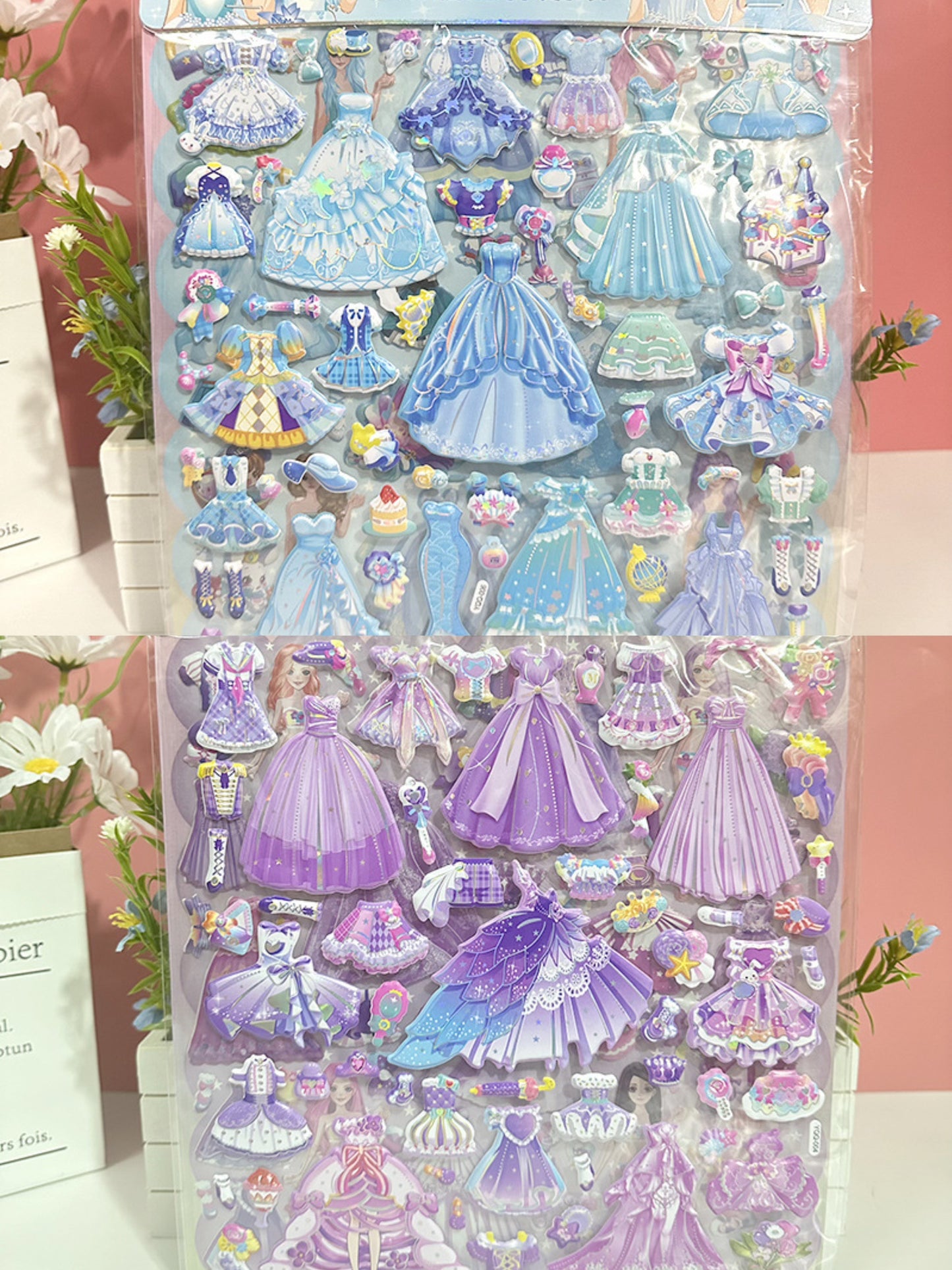 Double-layer 3D Princess Dress Up Stickers-Children's Dress Up Game