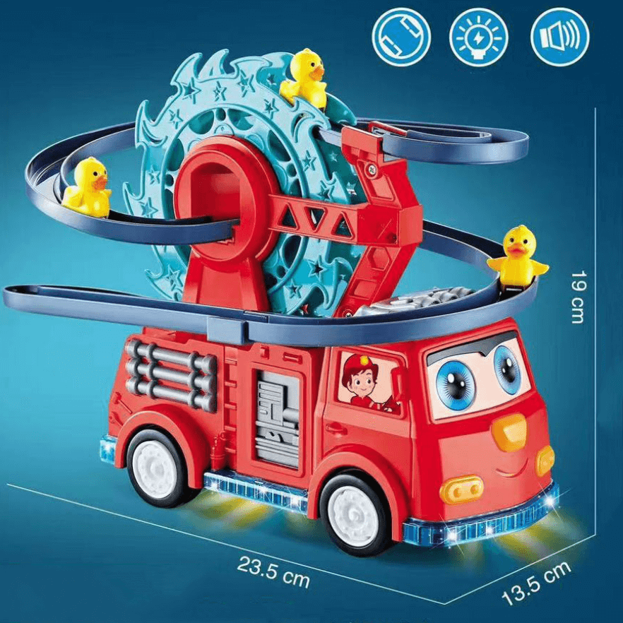 Electric Universal Music and Lighting Fire Rail Car-Little Duck Slide (Battery not included)