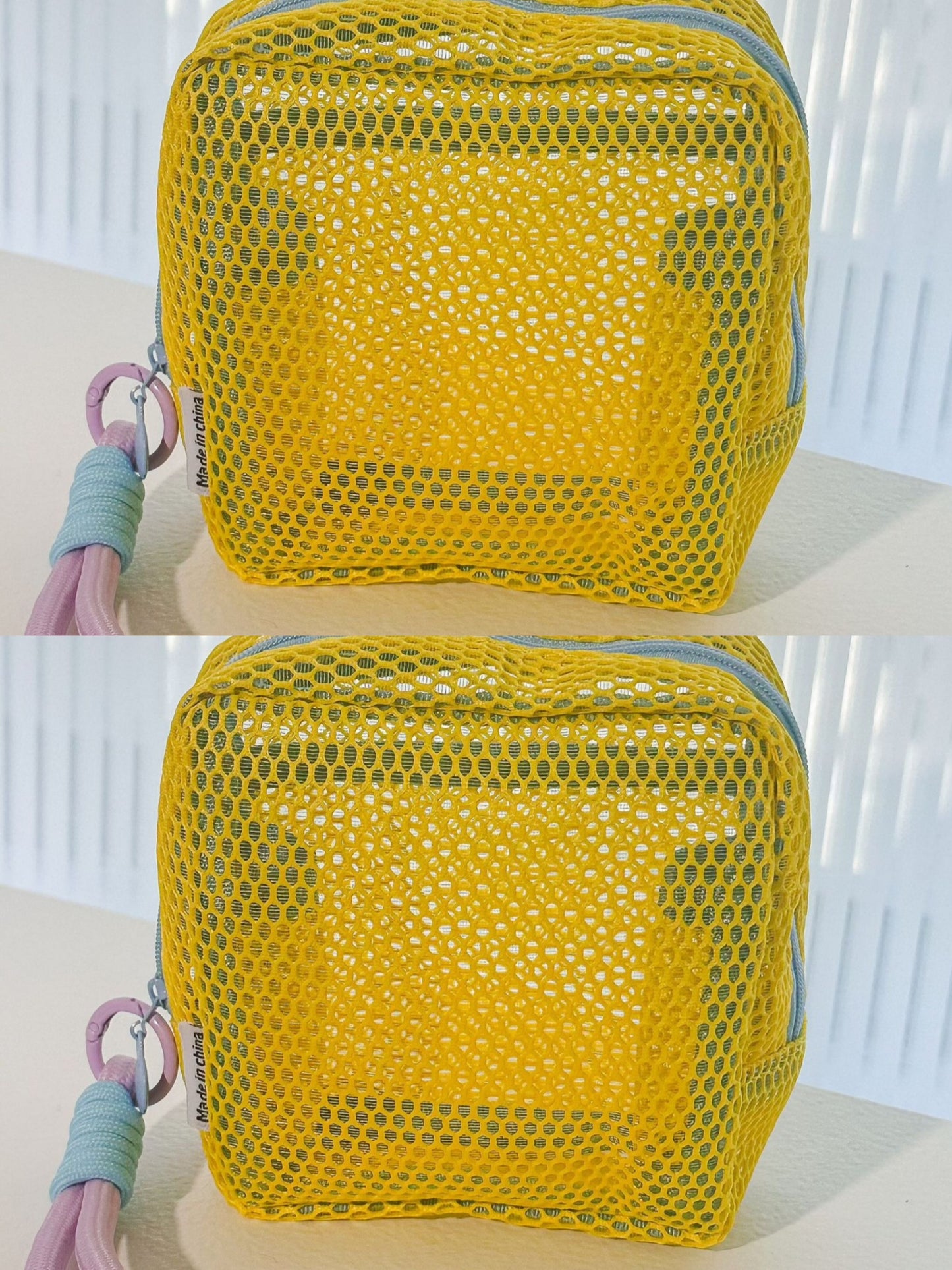 Dopamine-colored grid storage bag