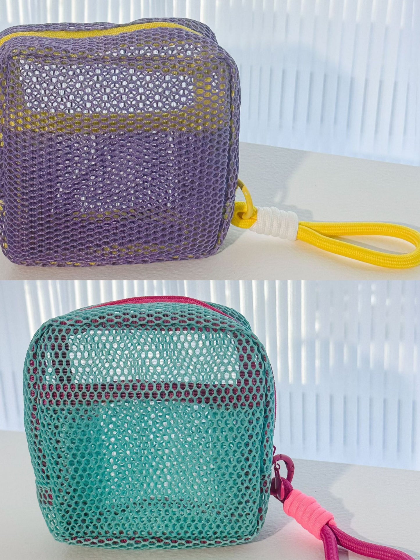 Dopamine-colored grid storage bag