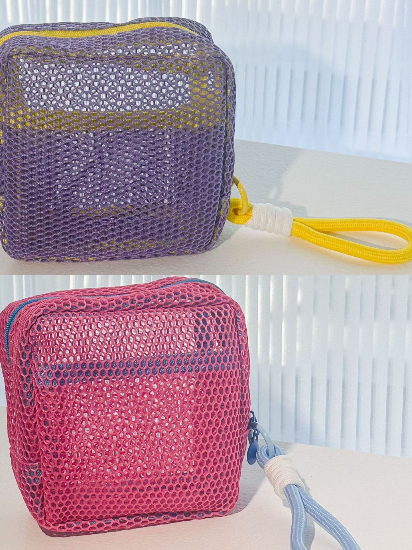 Dopamine-colored grid storage bag