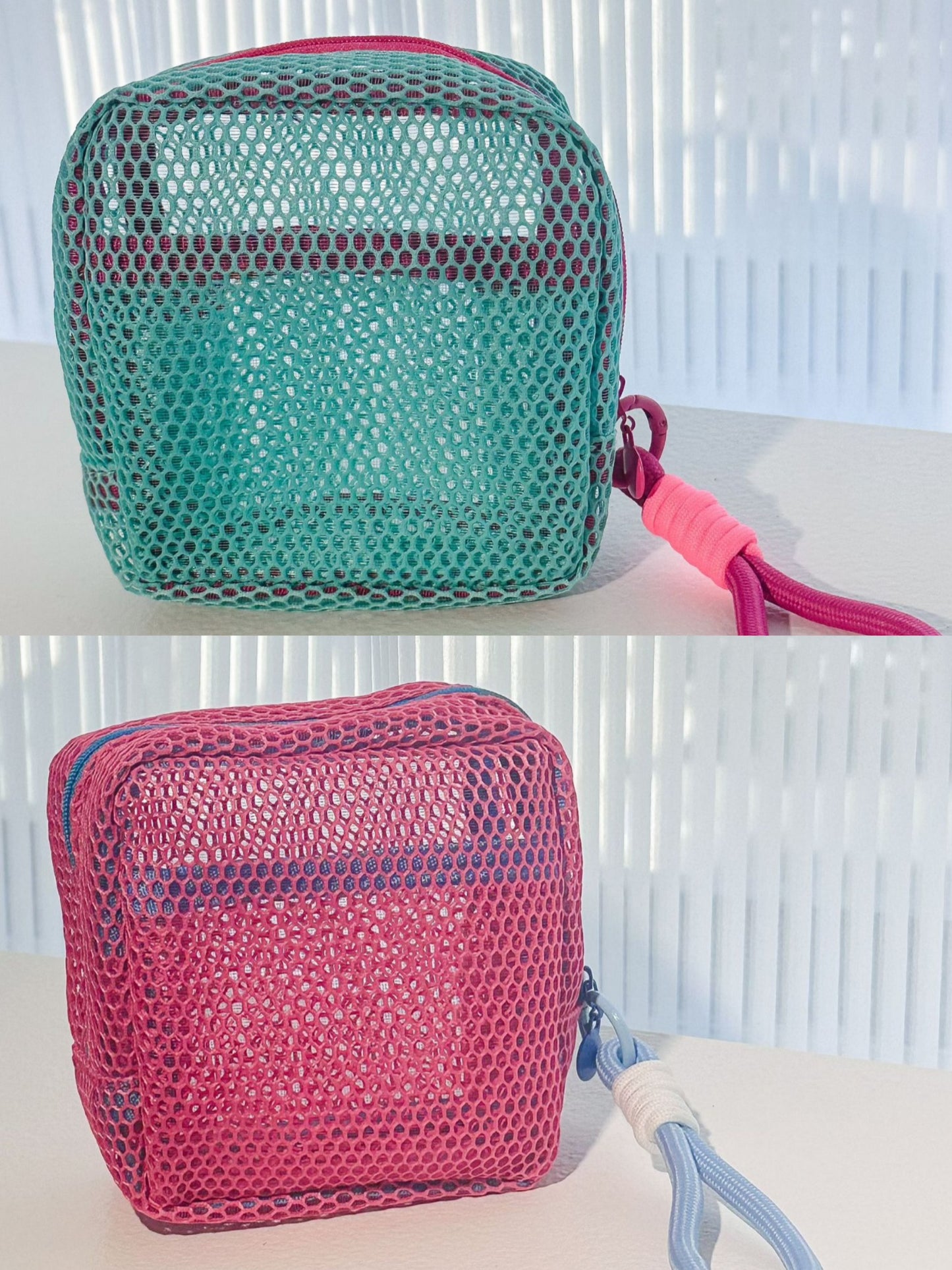 Dopamine-colored grid storage bag