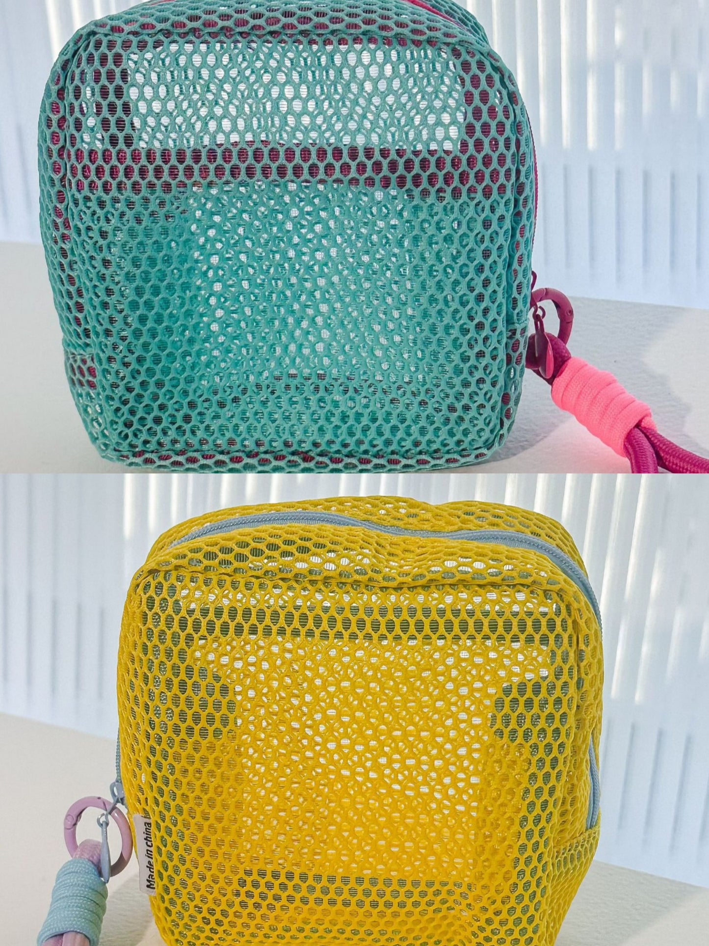 Dopamine-colored grid storage bag