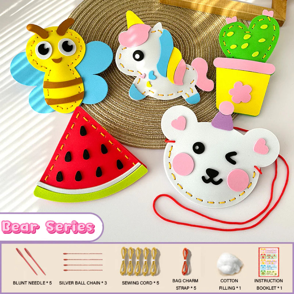 Safe DIY Felt Animal Sewing Set