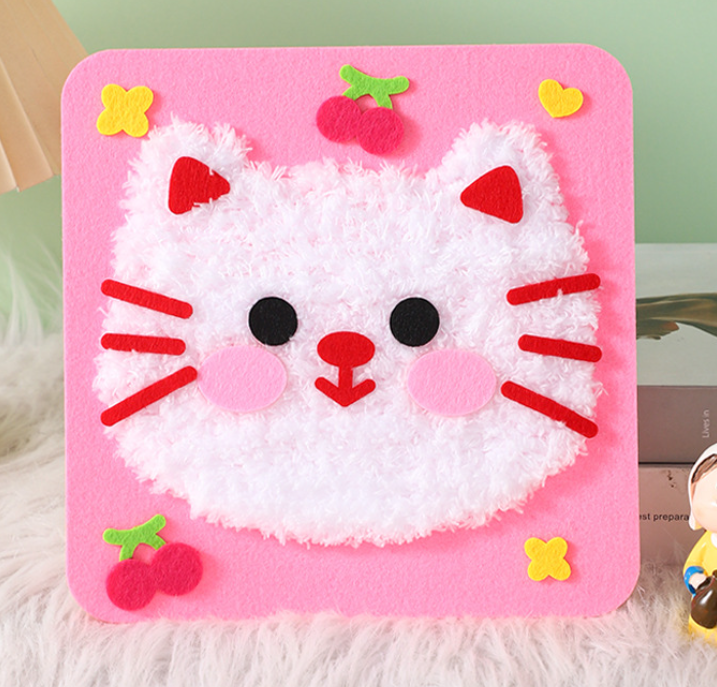 Children's educational hand-threading painting, creative cartoon yarn painting, material package