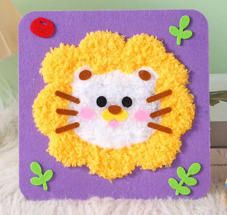 Children's educational hand-threading painting, creative cartoon yarn painting, material package