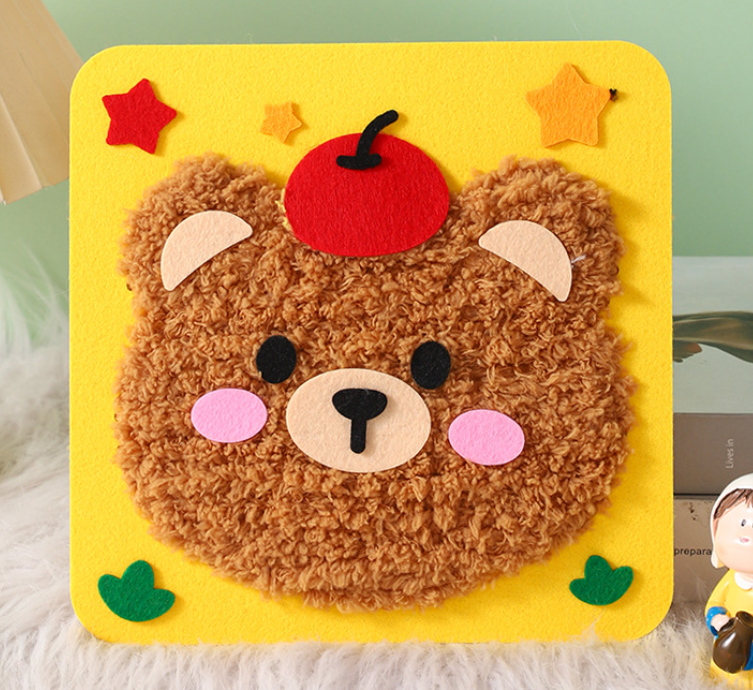 Children's educational hand-threading painting, creative cartoon yarn painting, material package
