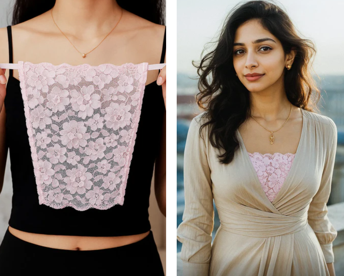 【3 Pcs】Lace Set with Anti-Exposure Design