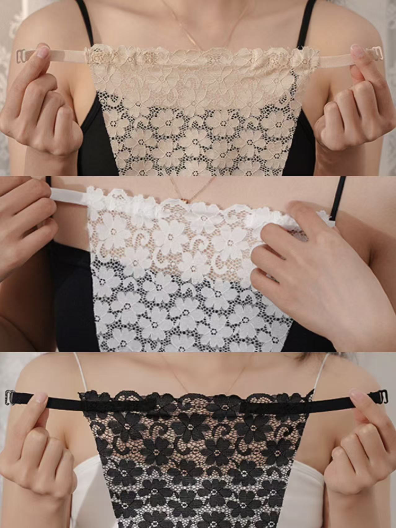 【3 Pcs】Lace Set with Anti-Exposure Design