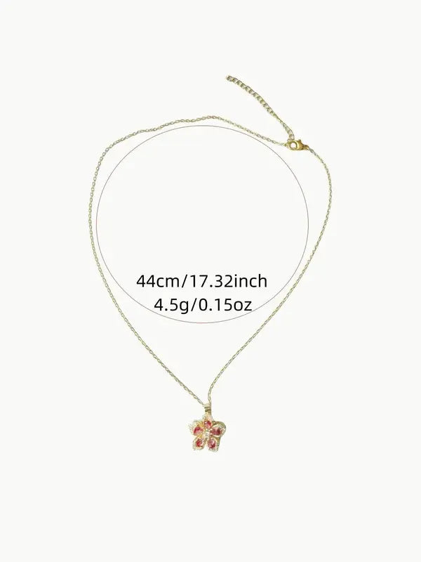 Rotatable Floral Pendant Necklace for Women