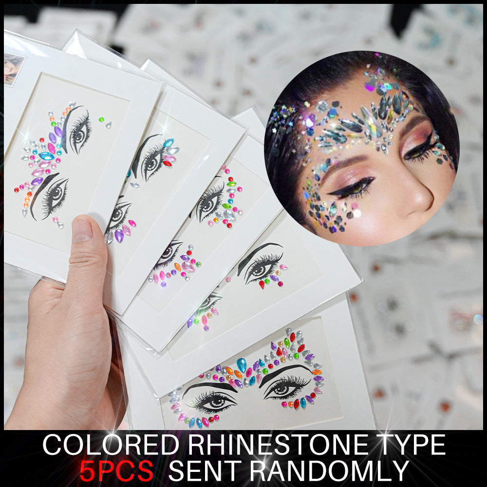 Sparkling Face Gems Stickers Set Suitable for Festivals, Cosplay And Parties