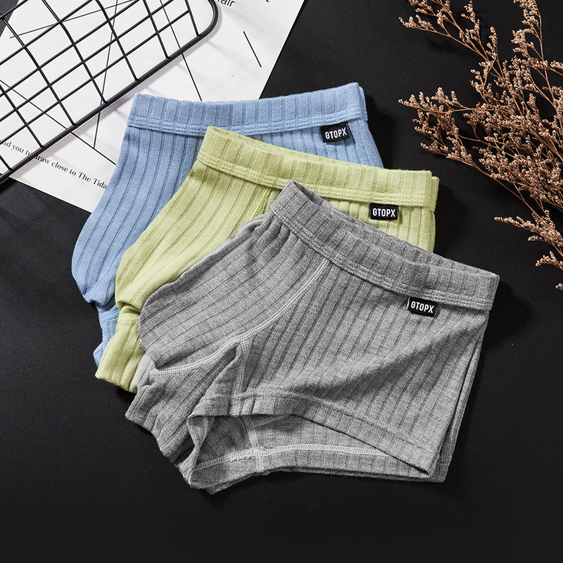 Men's U-shaped low-rise woven yarn briefs