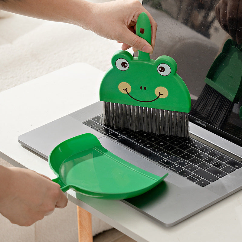 Cartoon Mini Broom and Dustpan Set for Desktop Cleaning