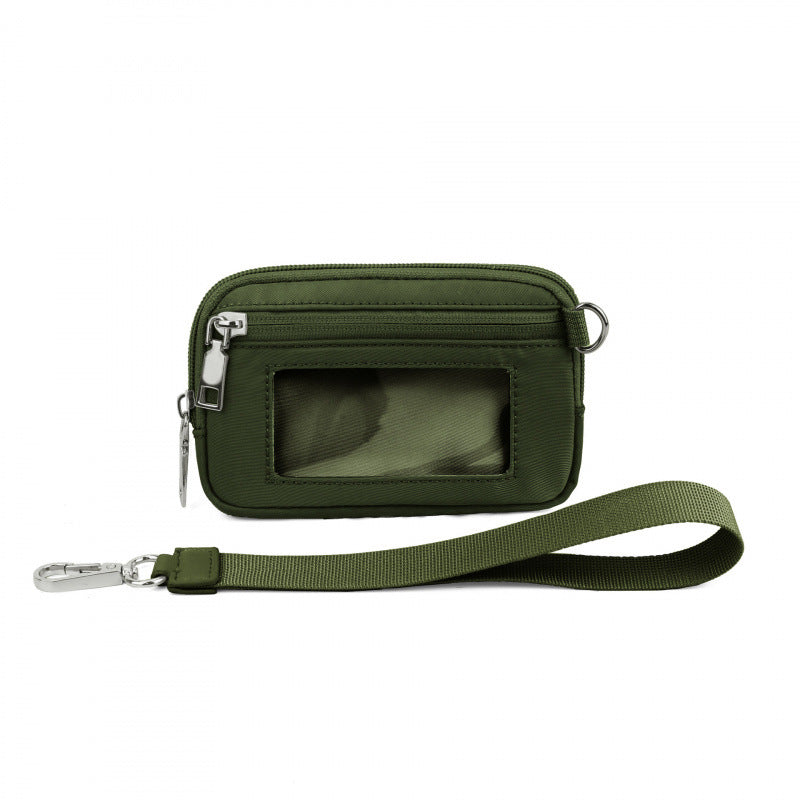 PVC Card Holder Wristlet Wallet Mini ID Purse Zipper Coin Pouch for Women Men