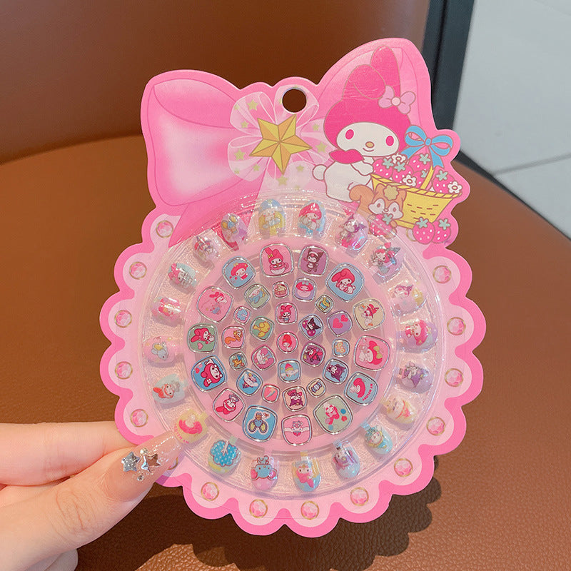Cute Kids Nail Stickers Waterproof Non-Toxic Cartoon Nail Art Decals for Girls | Sanrio Style
