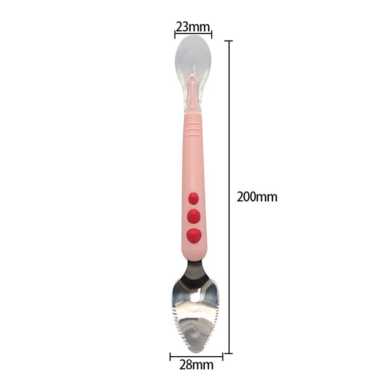 2-in-1 Baby Fruit Spoon – Double-Headed Scraper for Easy Feeding
