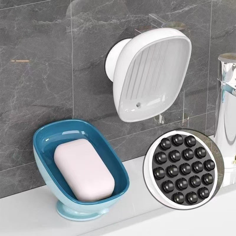 Creative Wall-Mounted Soap Dish | Drainable Suction Holder | No Water Build-up