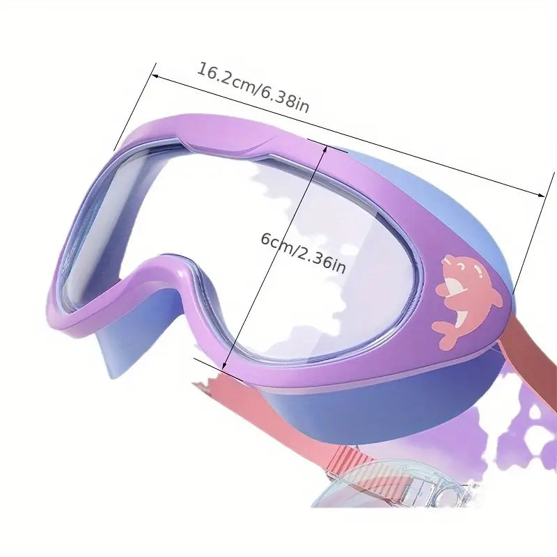 Kids Swim Goggles Waterproof Anti-Fog HD Large Frame Unisex