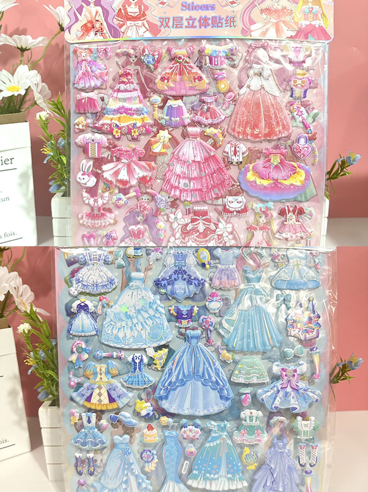 Double-layer 3D Princess Dress Up Stickers-Children's Dress Up Game