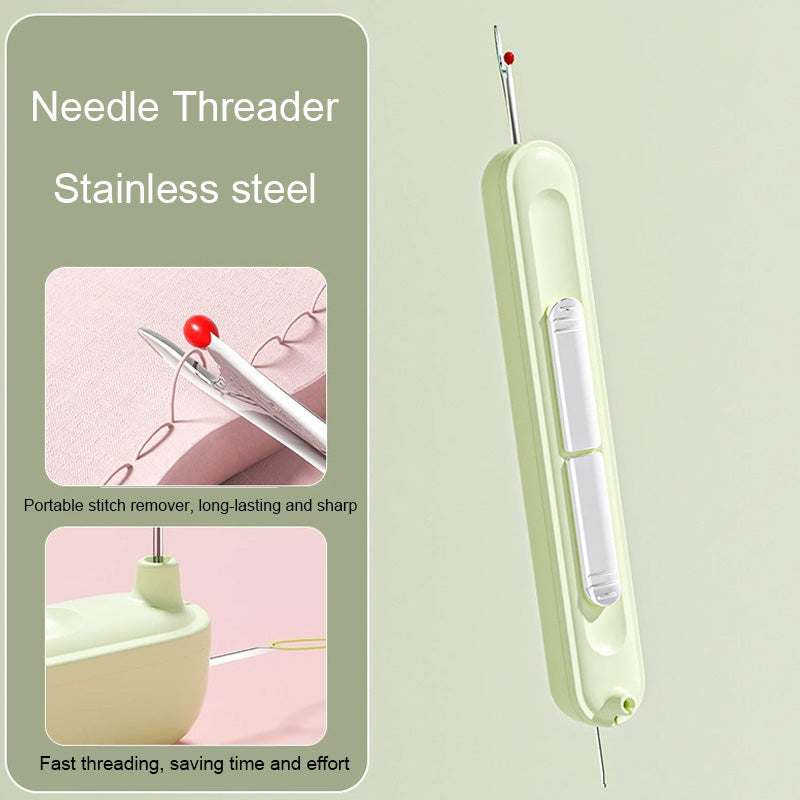 Dual-Head Hand Sewing Tool – 2-in-1 Needle Threader and Stitch Remover