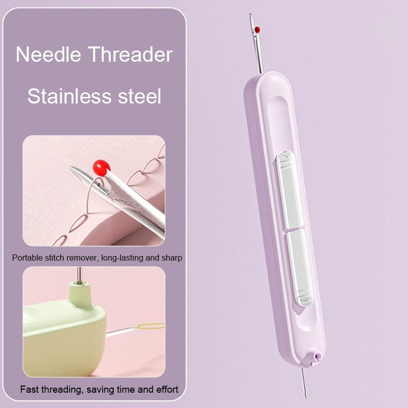 Dual-Head Hand Sewing Tool – 2-in-1 Needle Threader and Stitch Remover