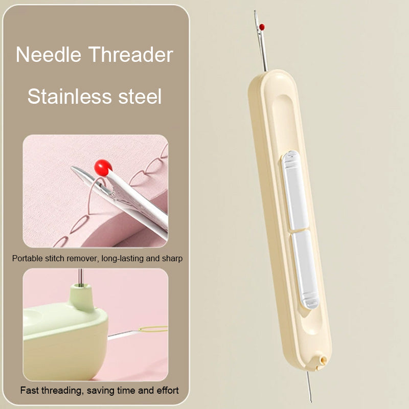 Dual-Head Hand Sewing Tool – 2-in-1 Needle Threader and Stitch Remover