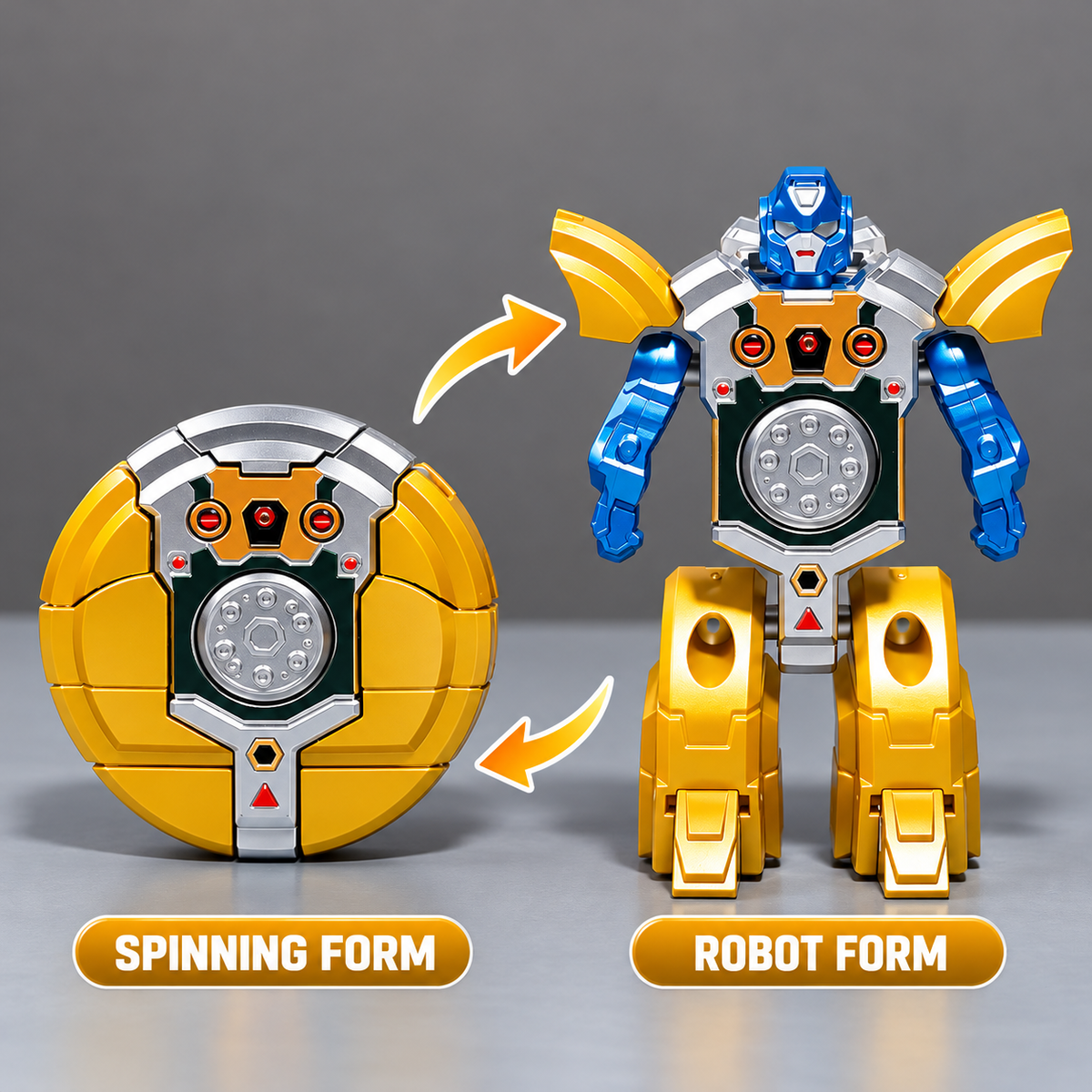 2-in-1 Robot Transformer Spinner Toy – Fun Rotating Fidget Toy for Kids