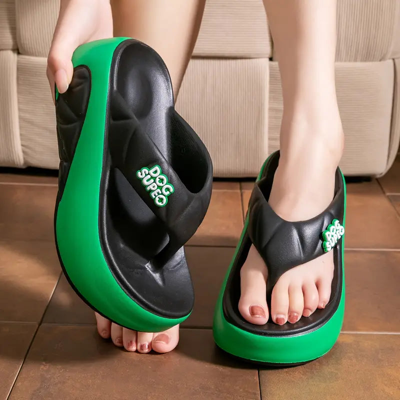 Women's Stylish Summer Platform Flip-Flops - Comfortable EVA Material
