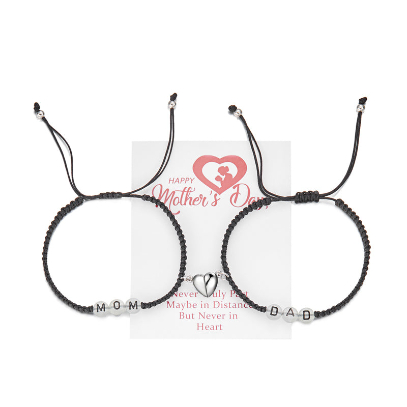 Fashion heart - shaped luminous magnetic buckle bracelet set