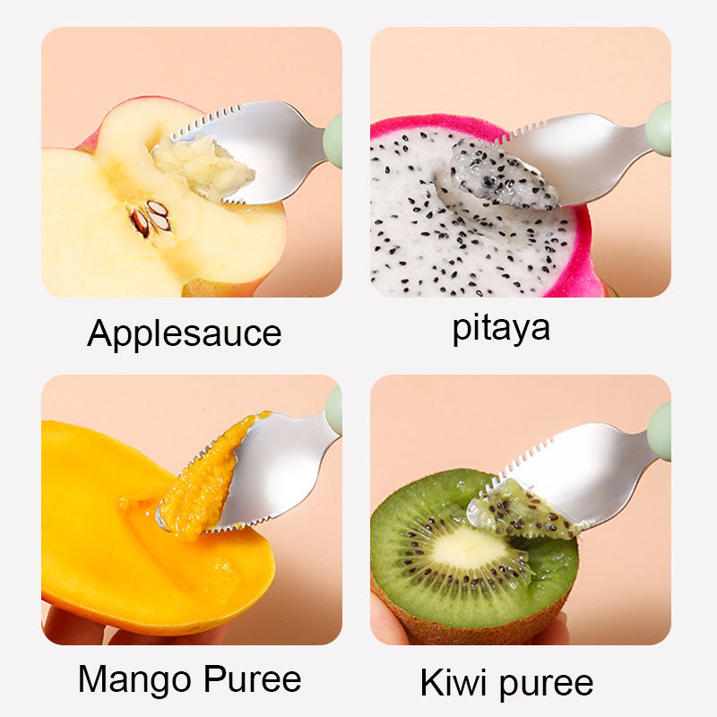 2-in-1 Baby Fruit Spoon – Double-Headed Scraper for Easy Feeding